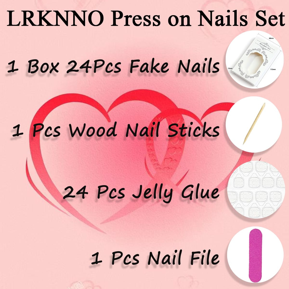 Cute Spring Press on Nails Almond Shape Medium Fake Nails with Small Flower Stra