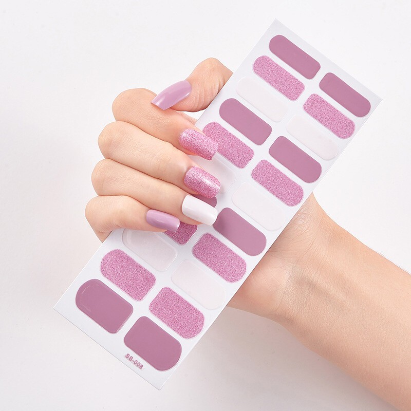 22Tips Nail Art Stickers Self-Adhesive DIY Stylish Nail Wraps Full Cover Sticker