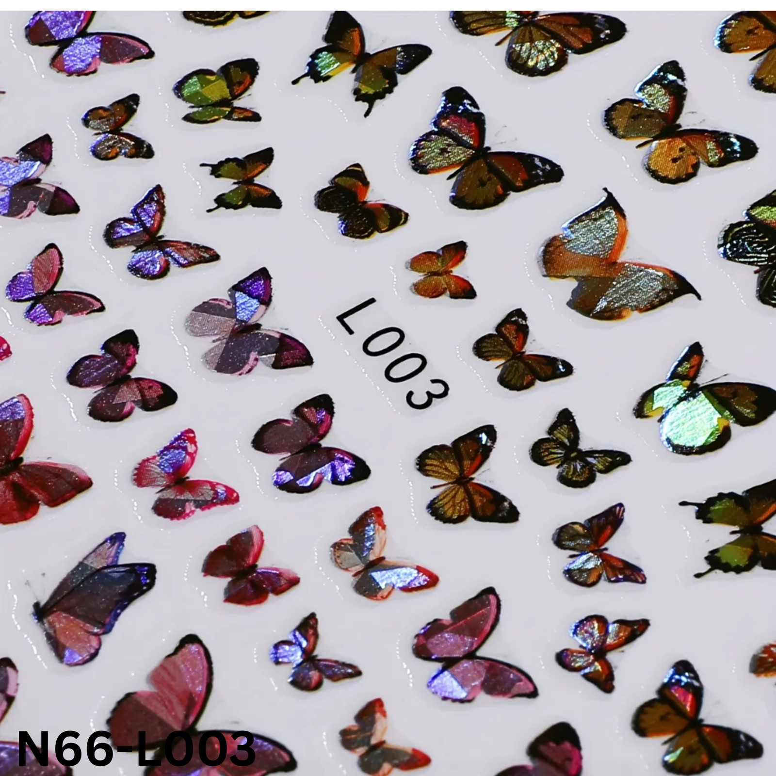 3D Butterfly Nail Art Stickers – Holographic Nail Decals for Women & Girls