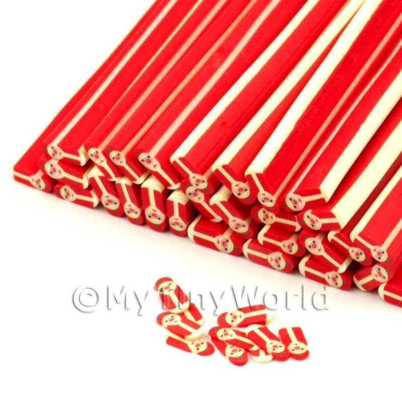 4 x Handmade Father Christmas Nail Art Cane