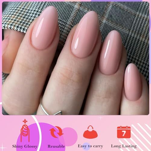 360pcs Press on Nails Short Almond Fake Nails Pink Nails Press on Acrylic Nude
