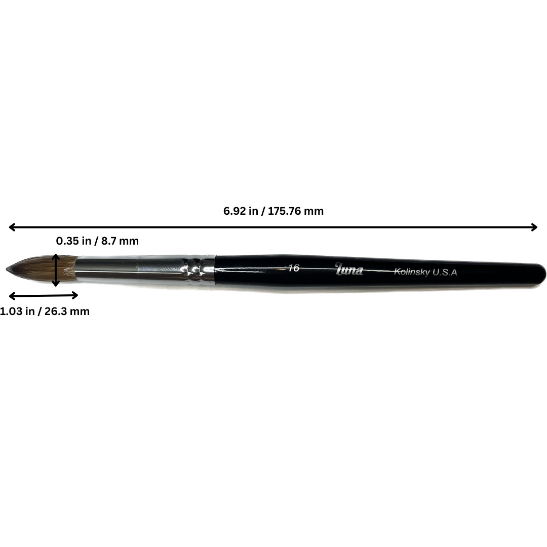 Luna Pure Kolinsky Acrylic Nail Brush For Manicure Powder – #16 – SHIP FROM US