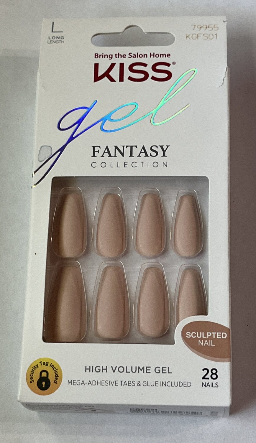 KISS Gel Fantasy Collection Sculpted Long Nails, Nude, #79955 KGFS01