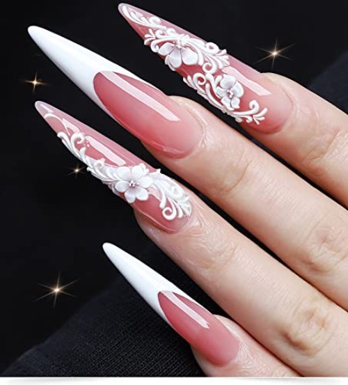 300 Pack of Stylish Middle Long Stiletto Nail Tips for Gorgeous Nail Designs