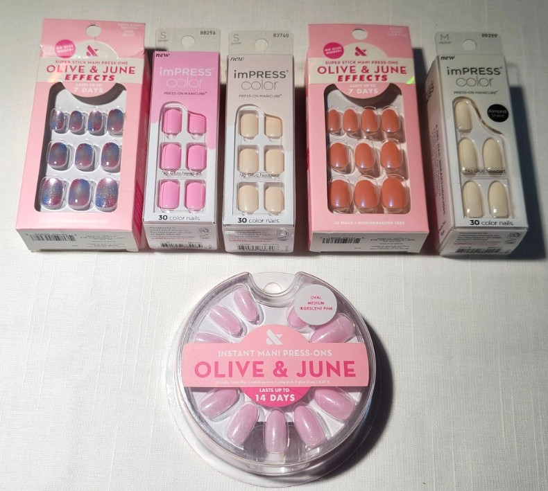 6 Different Press-On Nails Kits – 3 Olive & June and 3 imPRESS (BRAND NEW)