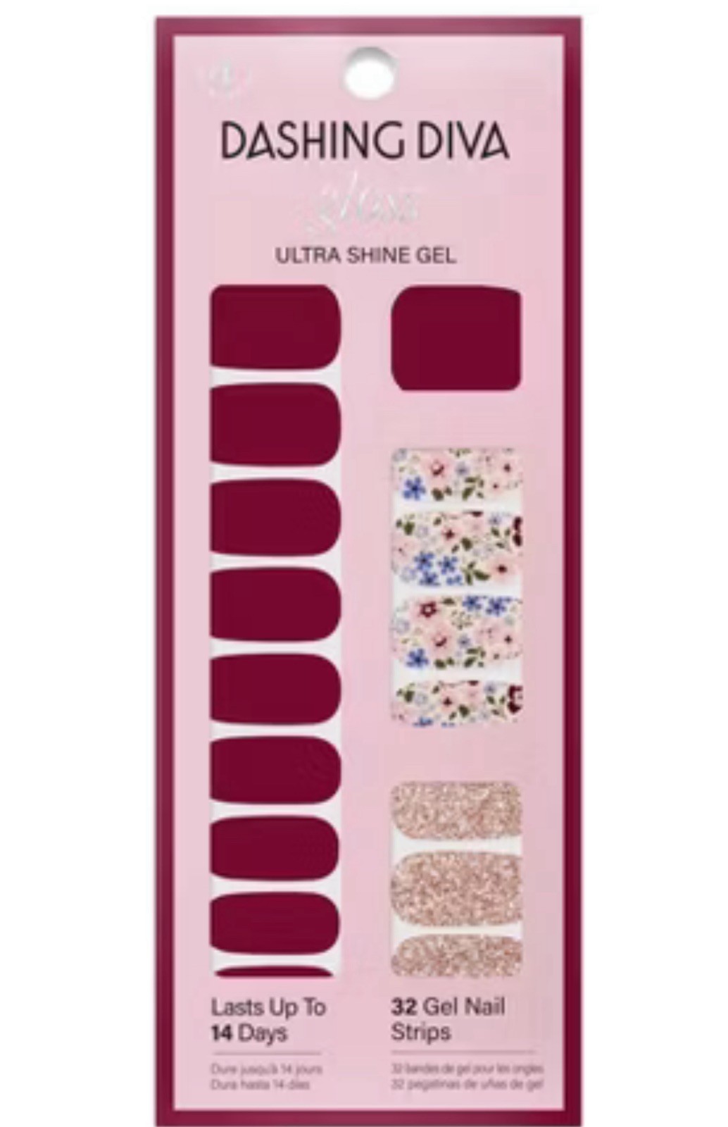 Dashing Diva Gloss Ultra Shine Gel 32 Gel Nail Strips Wildflower.