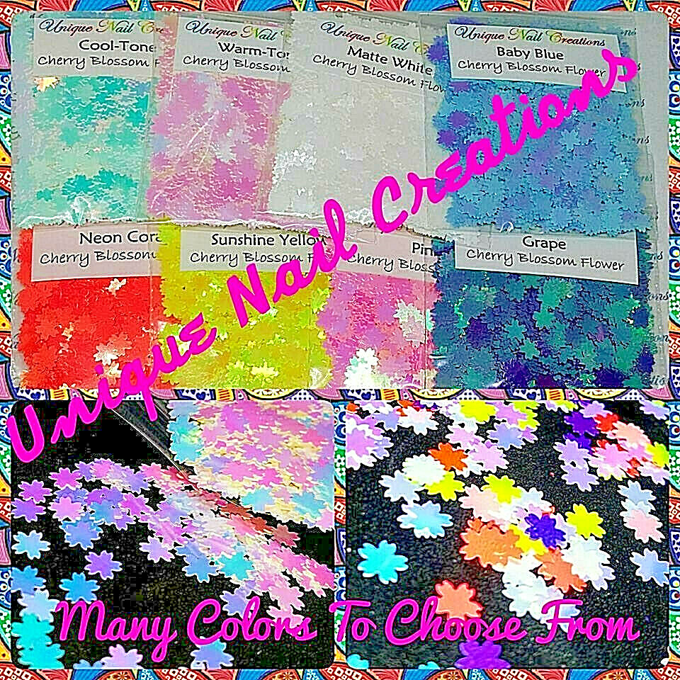 CHERRY BLOSSOM FLOWER Glitter~U Choose Color~Nail Art•Acrylic•Gel•Body Art•Face