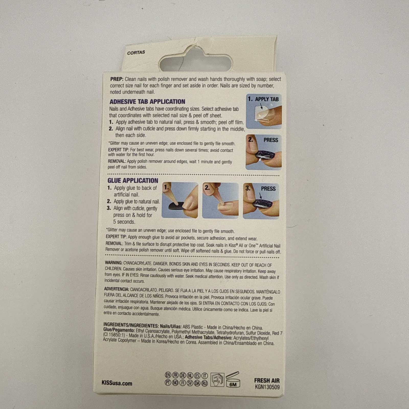 Kiss Gel Fantasy Square Nails Short Length Glue Included Ultra Smooth Finish