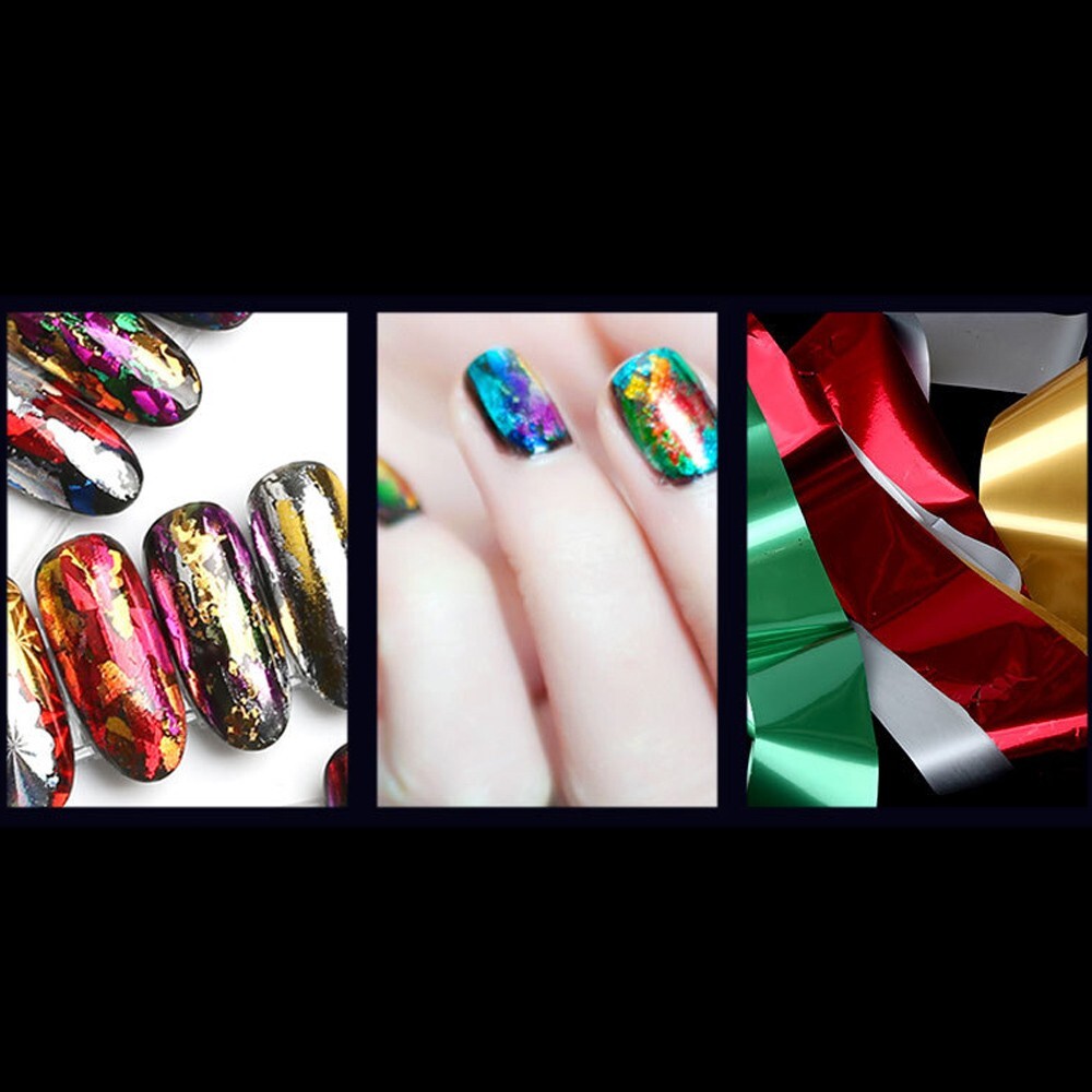 10 Colors Set Nail Art Foil Stickers Starry Sky Wrap Adhesive Tip Decal
