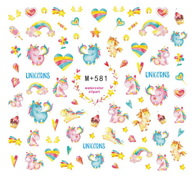 STAR RAINBOW ART KIDS FAKE NAIL STICKERS FOR GIRLS DECALS KITS TRANSFERS SET