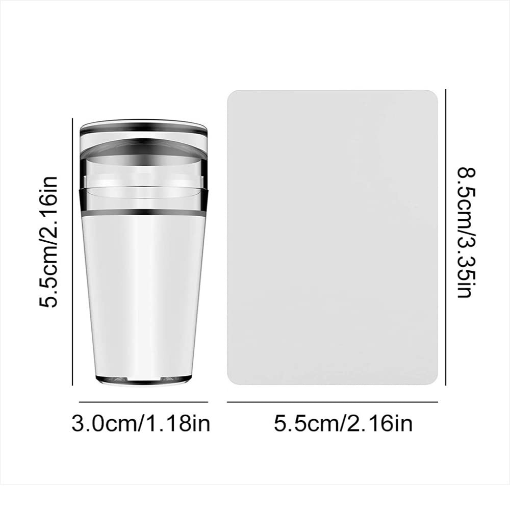 Silicone Head Nail Stamp Set with Scraper French Nail Art Template DIY Tool