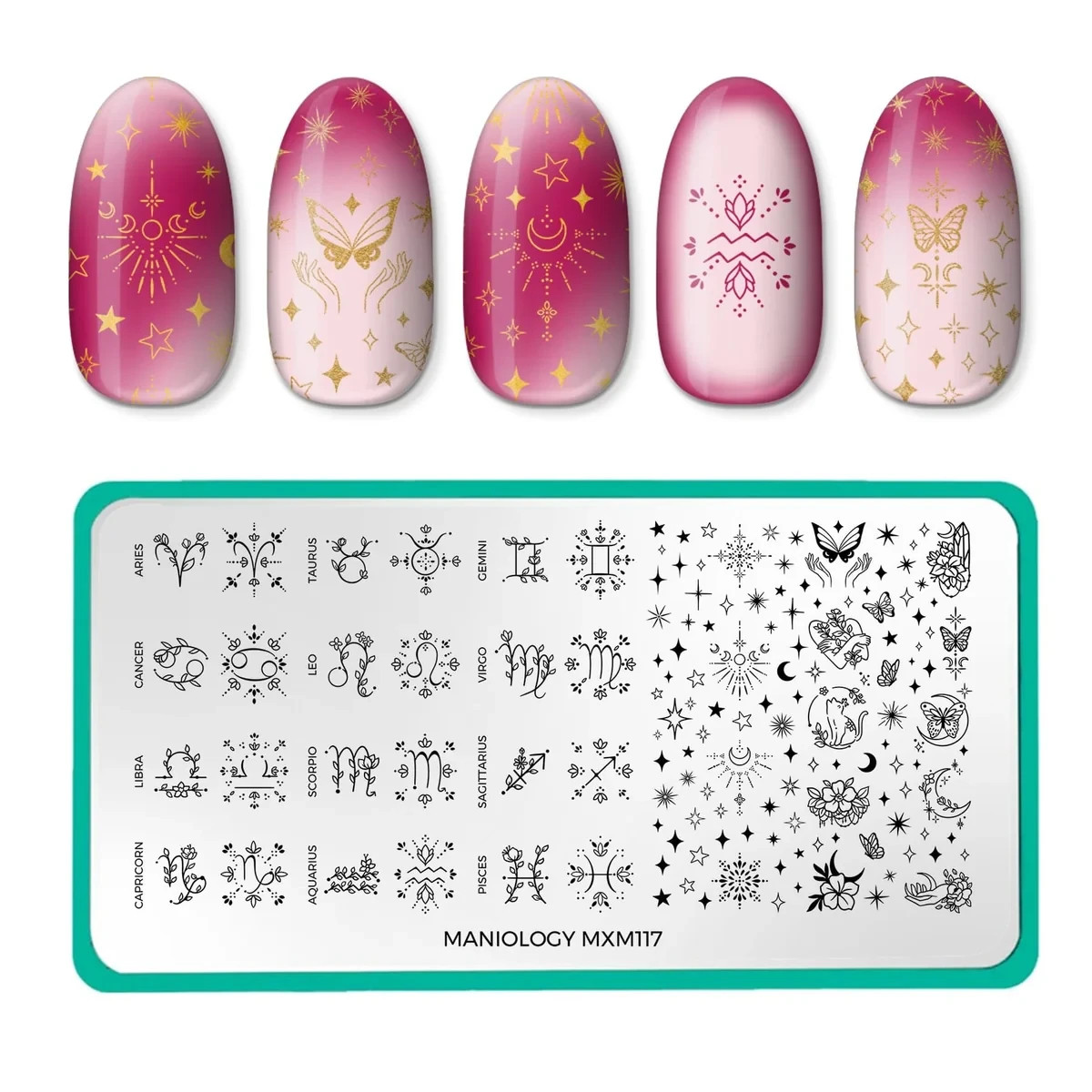 Maniology Mani X Me Nail Stamping Plates Set MXM117 MXM118 Birthday Blooms