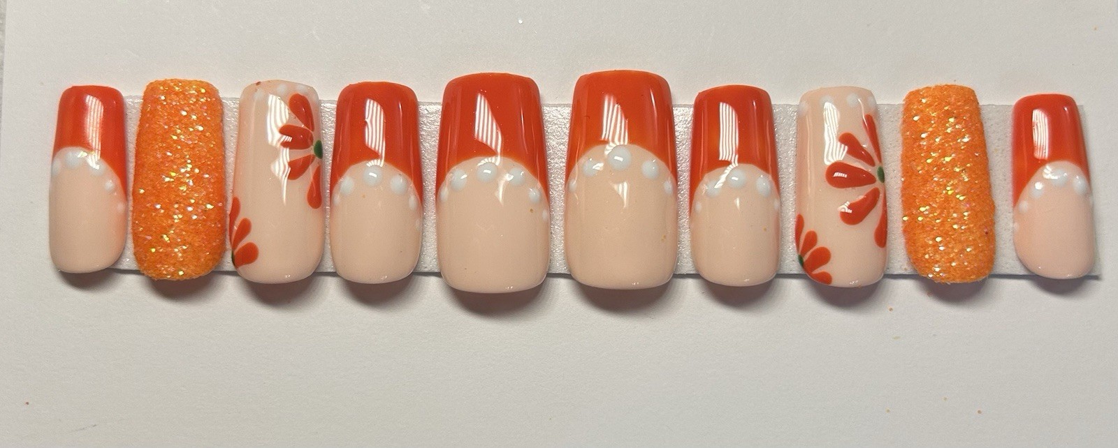 Peach Spring Press On Nails