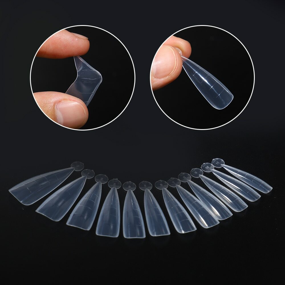 120un French Almond Dual Fake Nail Form Poly Gel System Acrylic DIY UV Art Mold