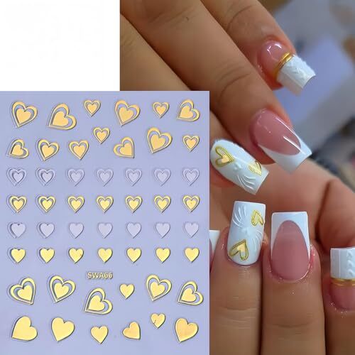 8Sheets Valentine’s Day Nail Stickers for Nail Art Heart Nail Heart Style