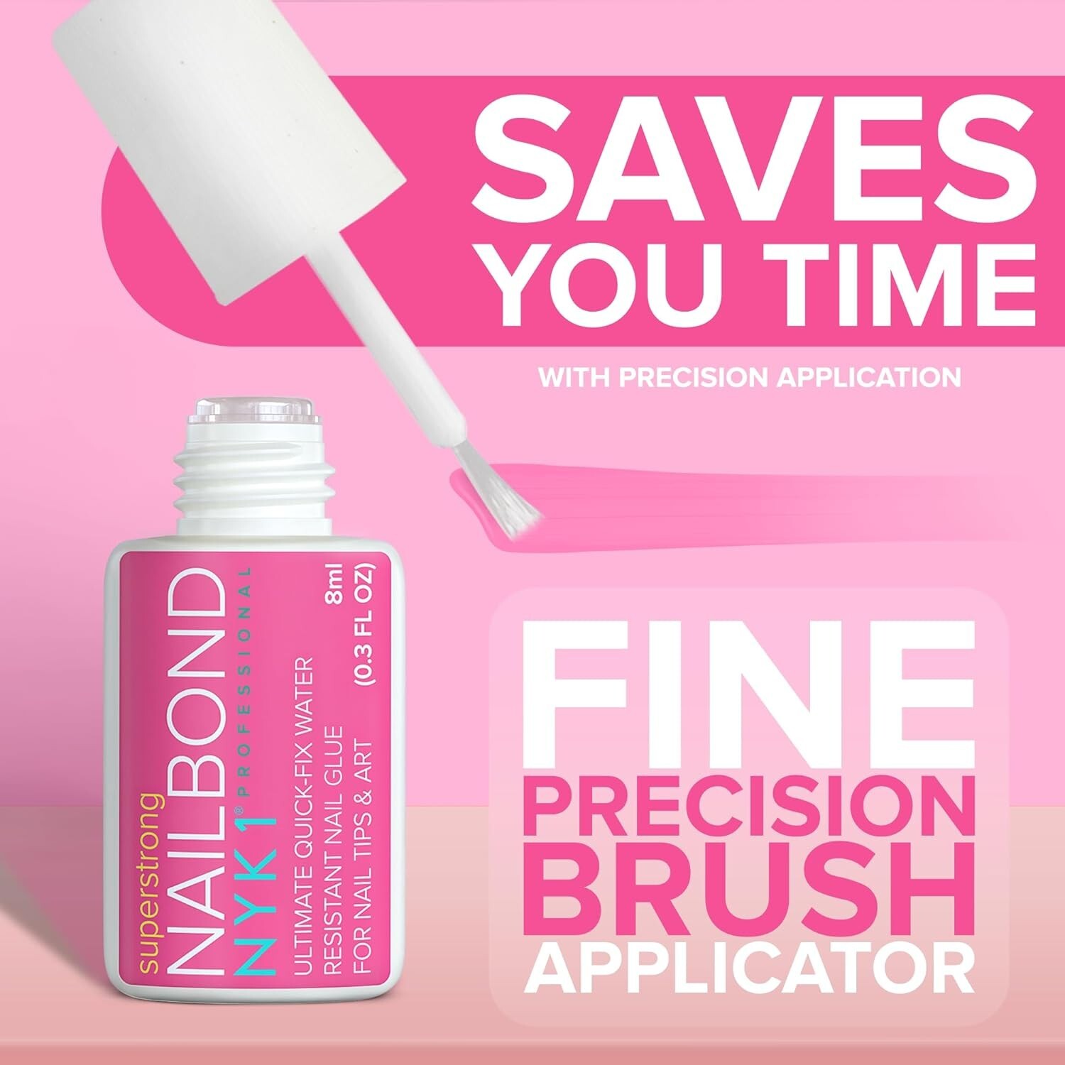 Long Lasting Nail Glue for Acrylic Nails & Fake Nails – Salon Professional – 8ml