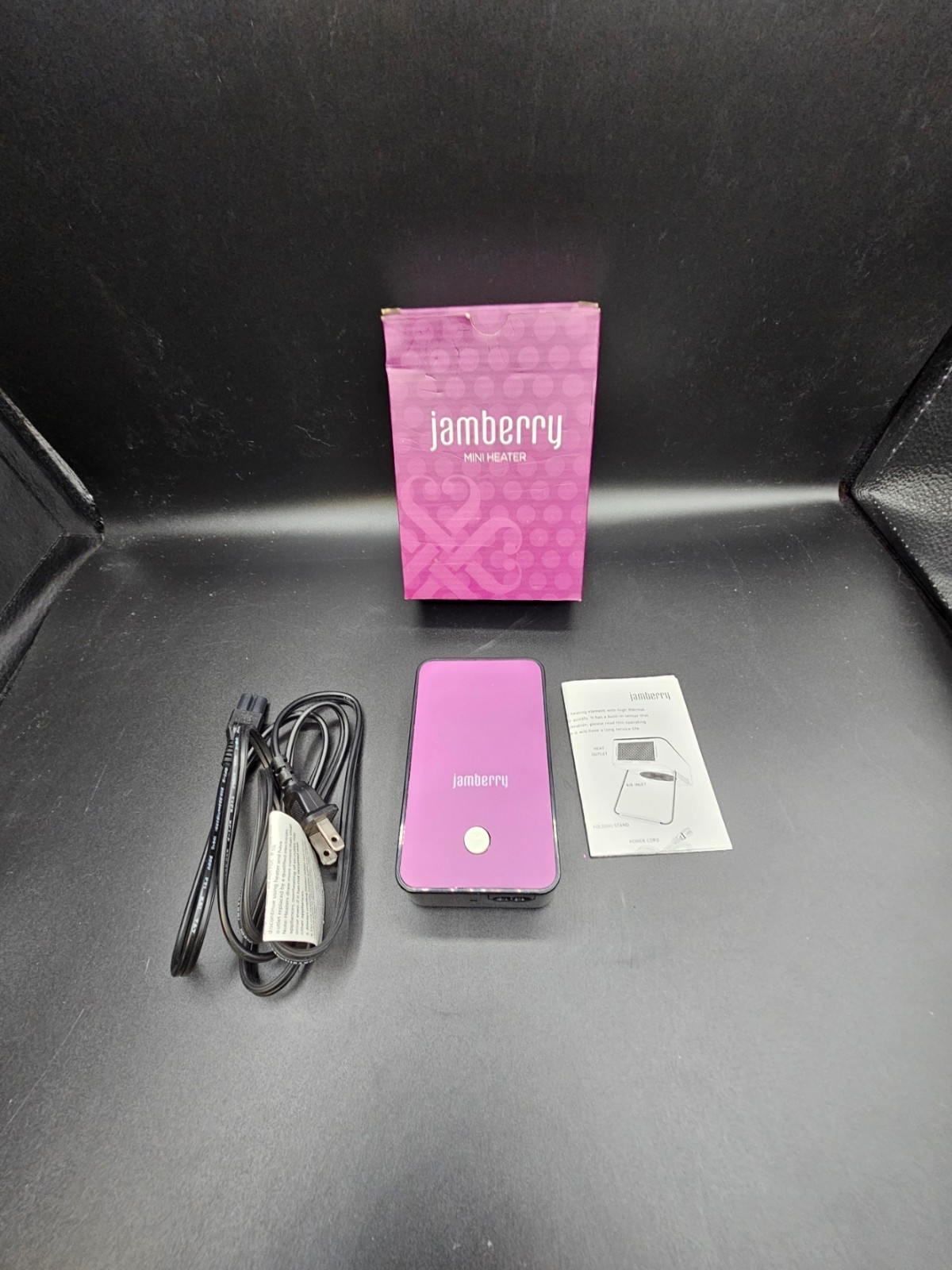 Jamberry Mini Heater Nail Wrap Heater Purple w/ Box Power Cord & Manual Tested
