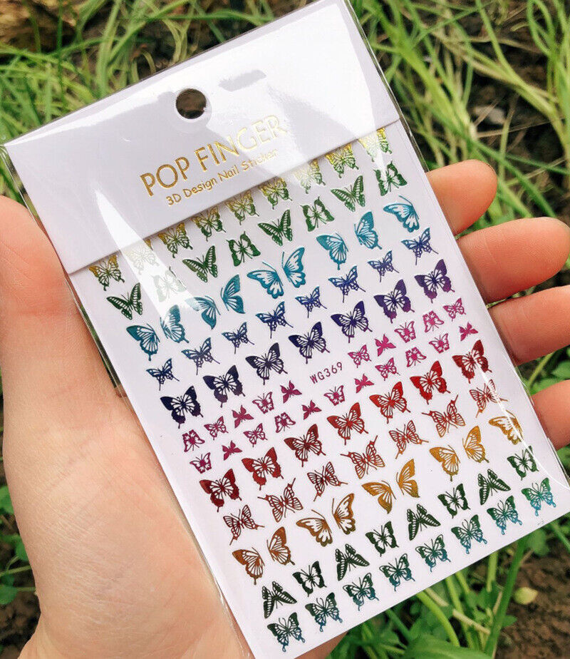 Nail Art Stickers Holographic Butterfly Self Adhesive Stickers US seller NH17