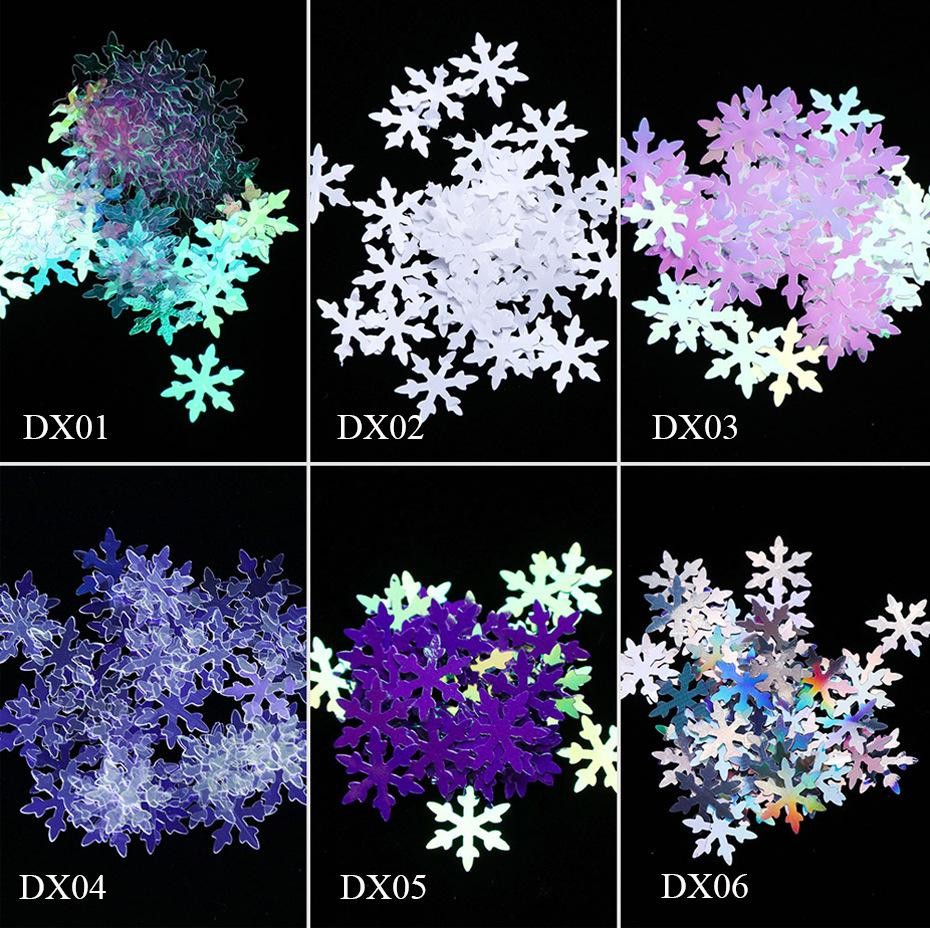 10mm Large Snowflake Nail Glitter, Holiday Nail Art Sequins in Storage Bottle