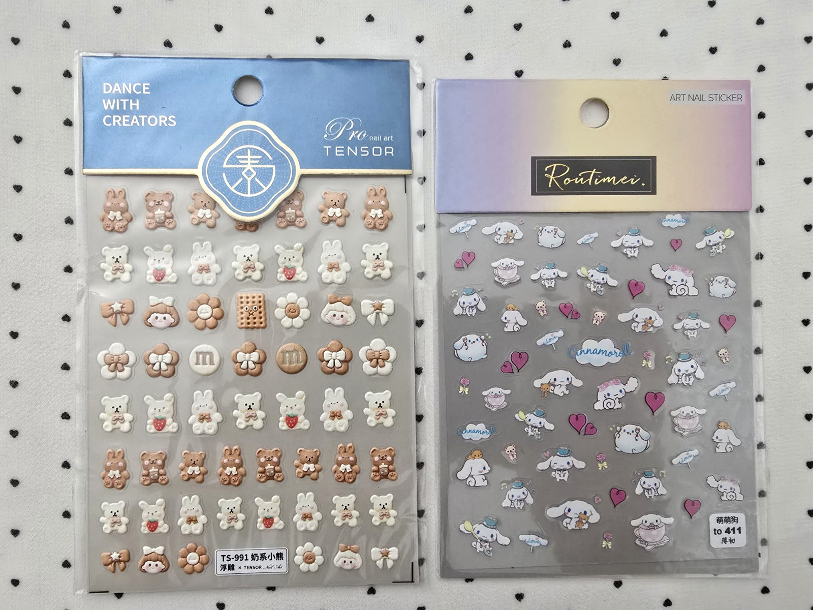 Kawaii Nail Art Stickers Decals Bundle 10 Sheets Self Adhesive Animals Sanrio