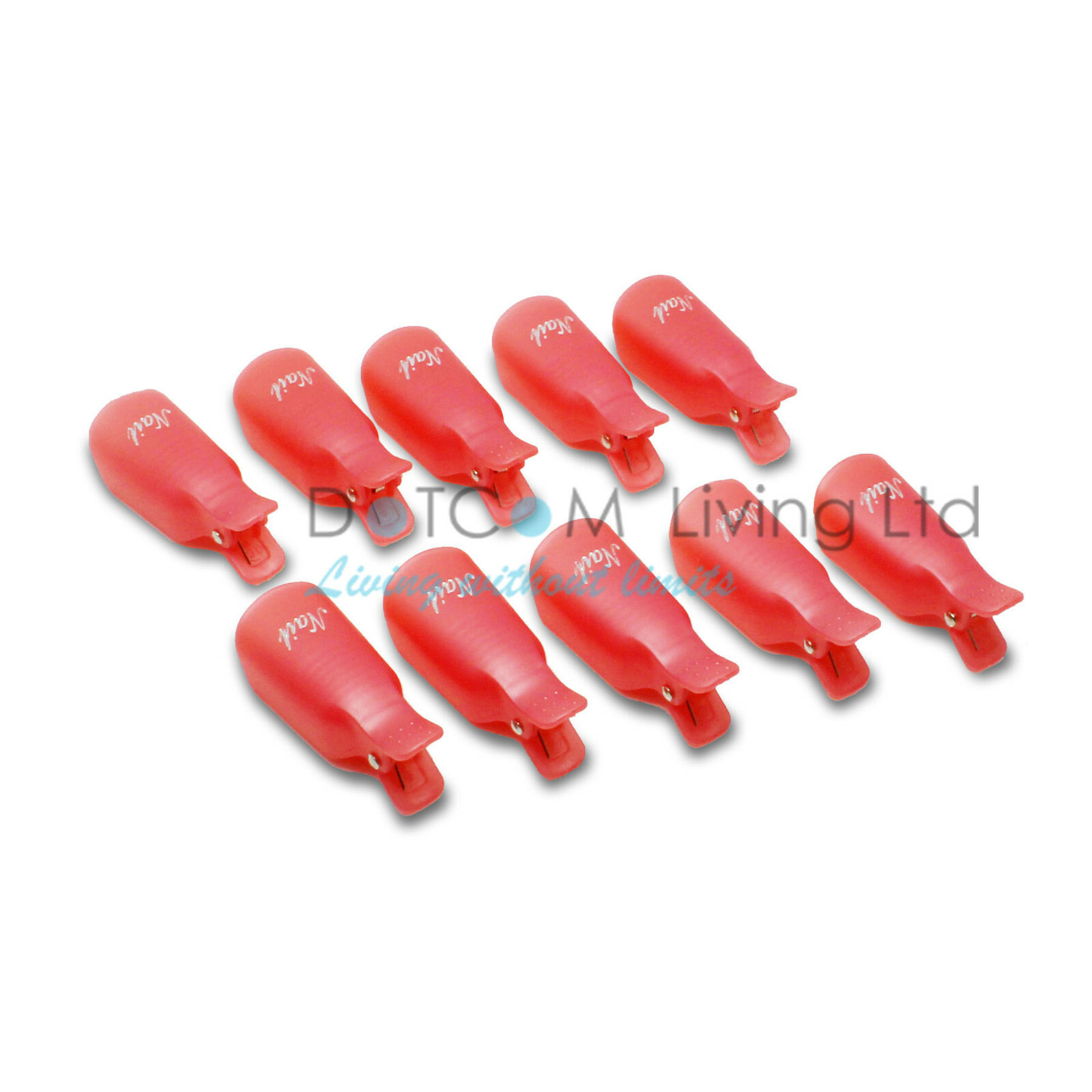 10 X Plastic Nail Soak Off UV Gel Art Polish Remover Wrap Gelish Clip Cap UK NEW