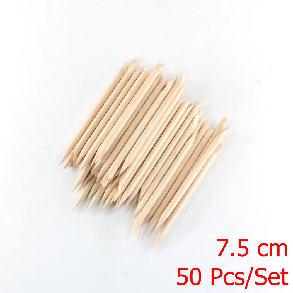 Set of 50/100 Wood Sticks for Cuticle Pusher Cuticle Removal, 4 Different Sizes