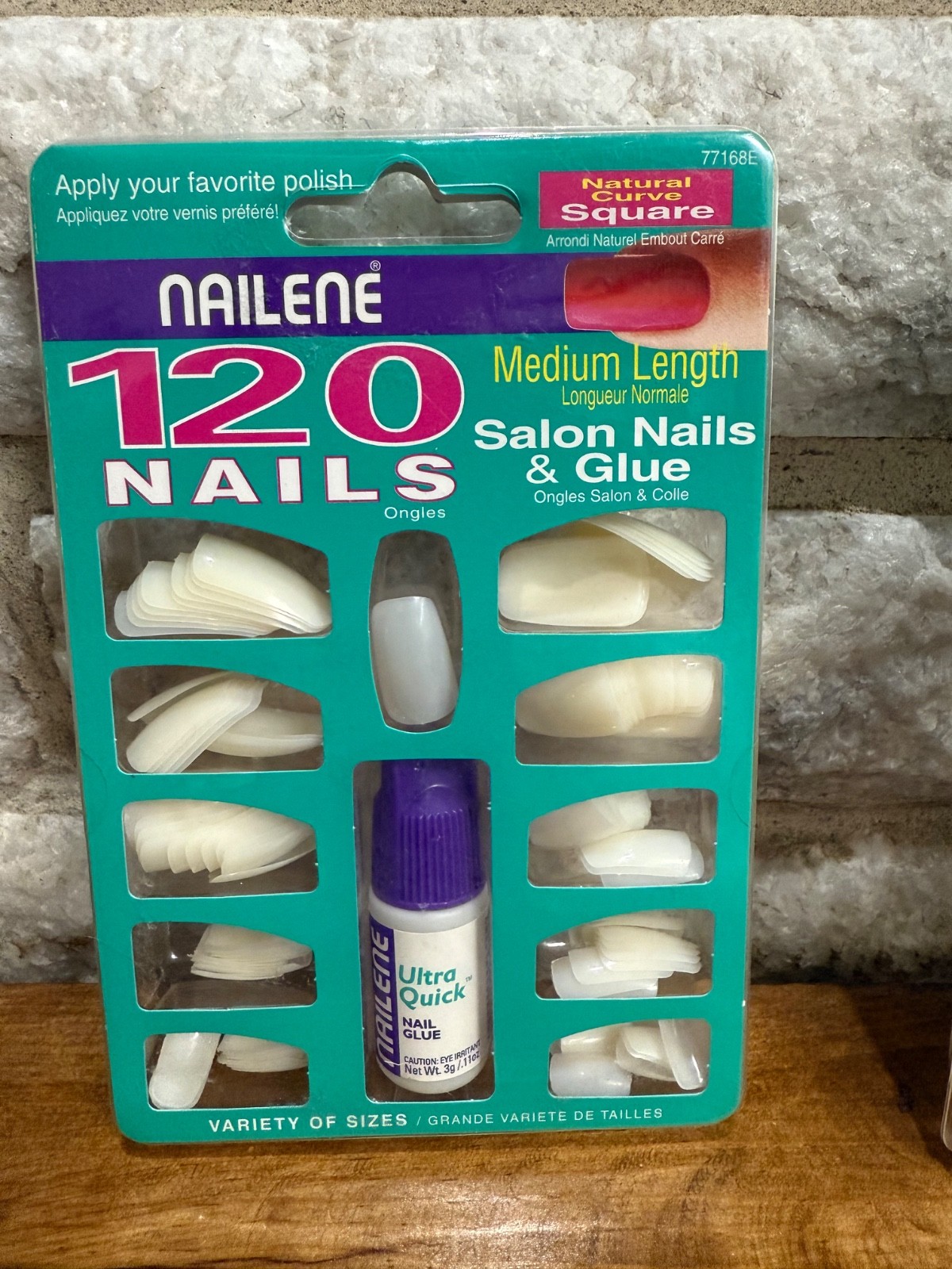 8 Packs Of 120 Nailene Glue-On French Tips Natural Curve Nail Kits 960 Nails NEW