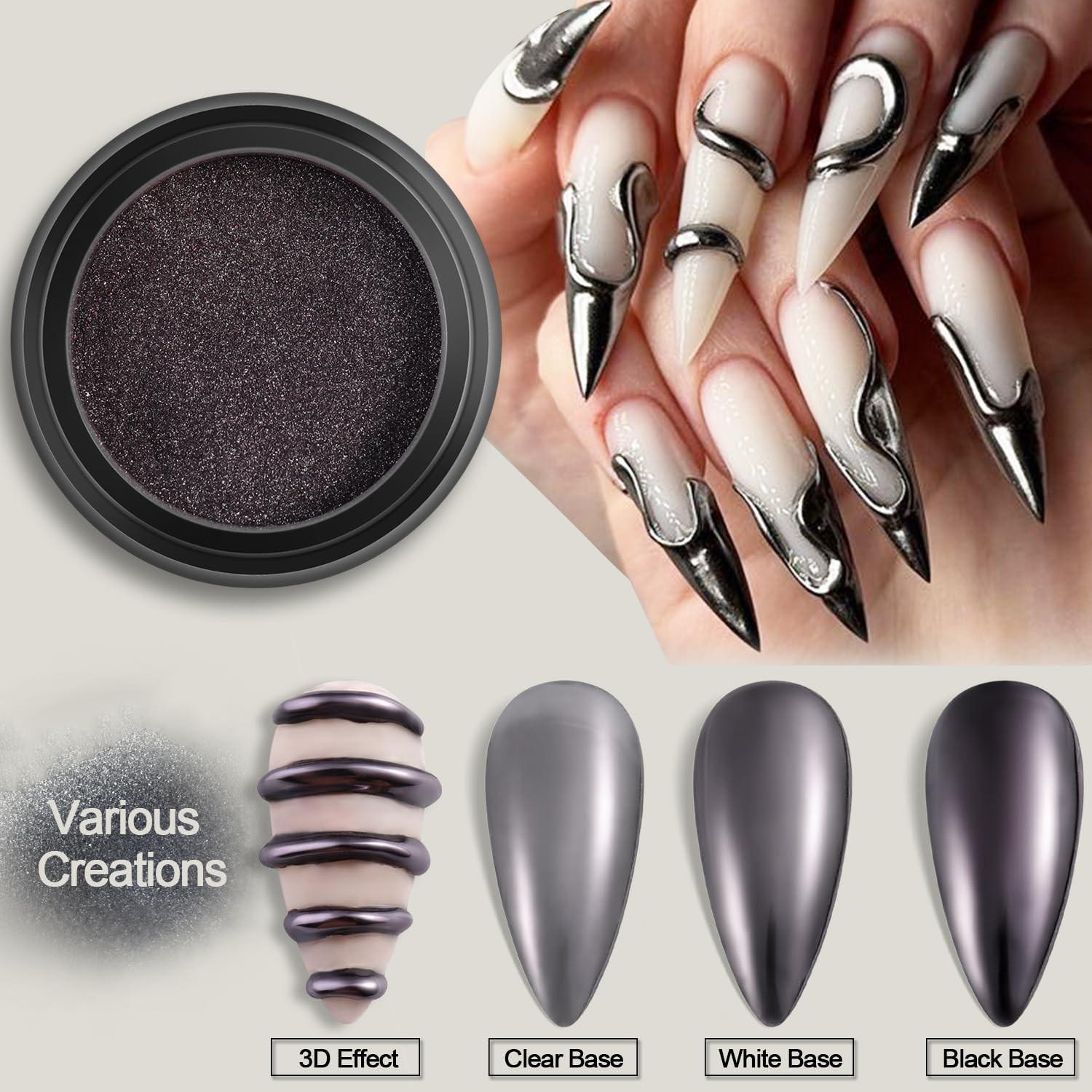 24 Colors Chrome Nail Powder Set Metallic Mirror Effect Gold Silver Pink Chrome
