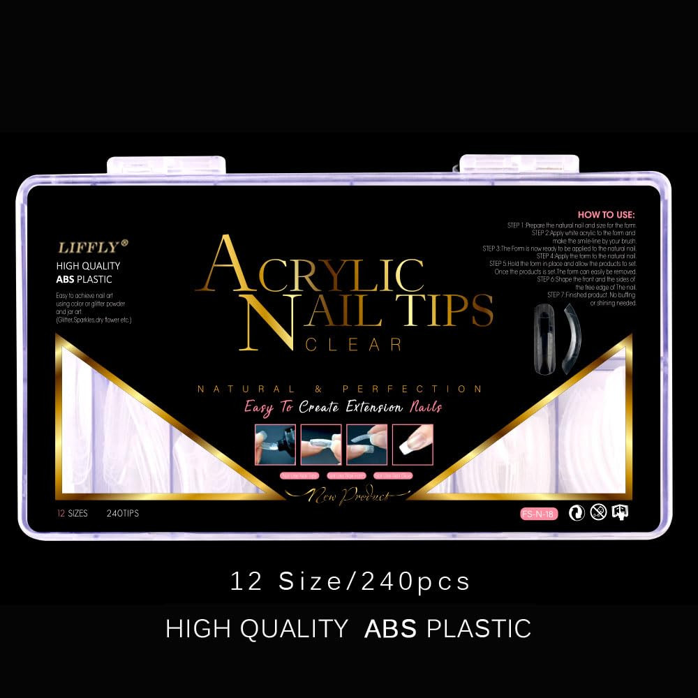 240PCS Dual Forms Nail Mold for Poly Gel UV Gel 12 Size with Scale