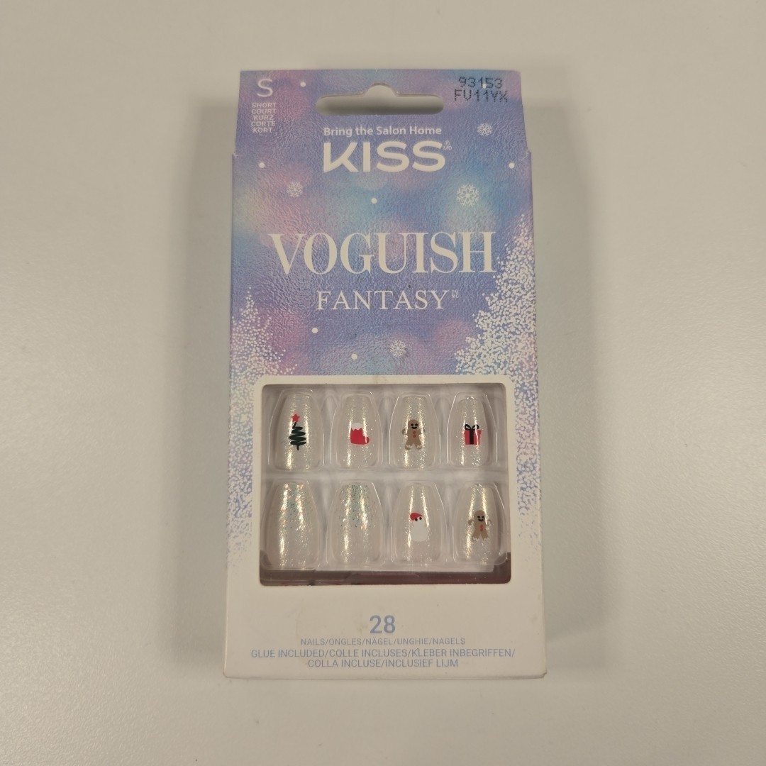 Kiss Voguish Fantasy Holiday Manicure Glue-On Nails Short 28 Nails
