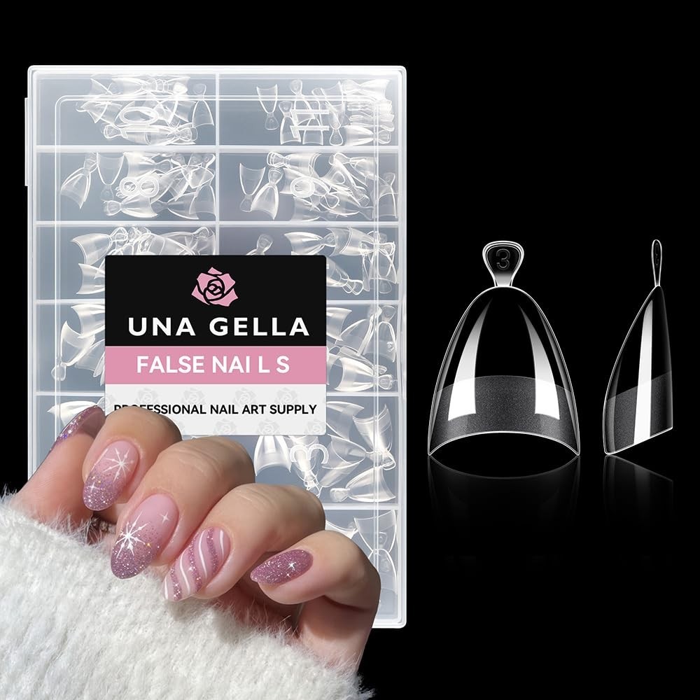 Matte Finish Almond Gel Nail Tips 216pcs Half Cover for Salon Quality Nails