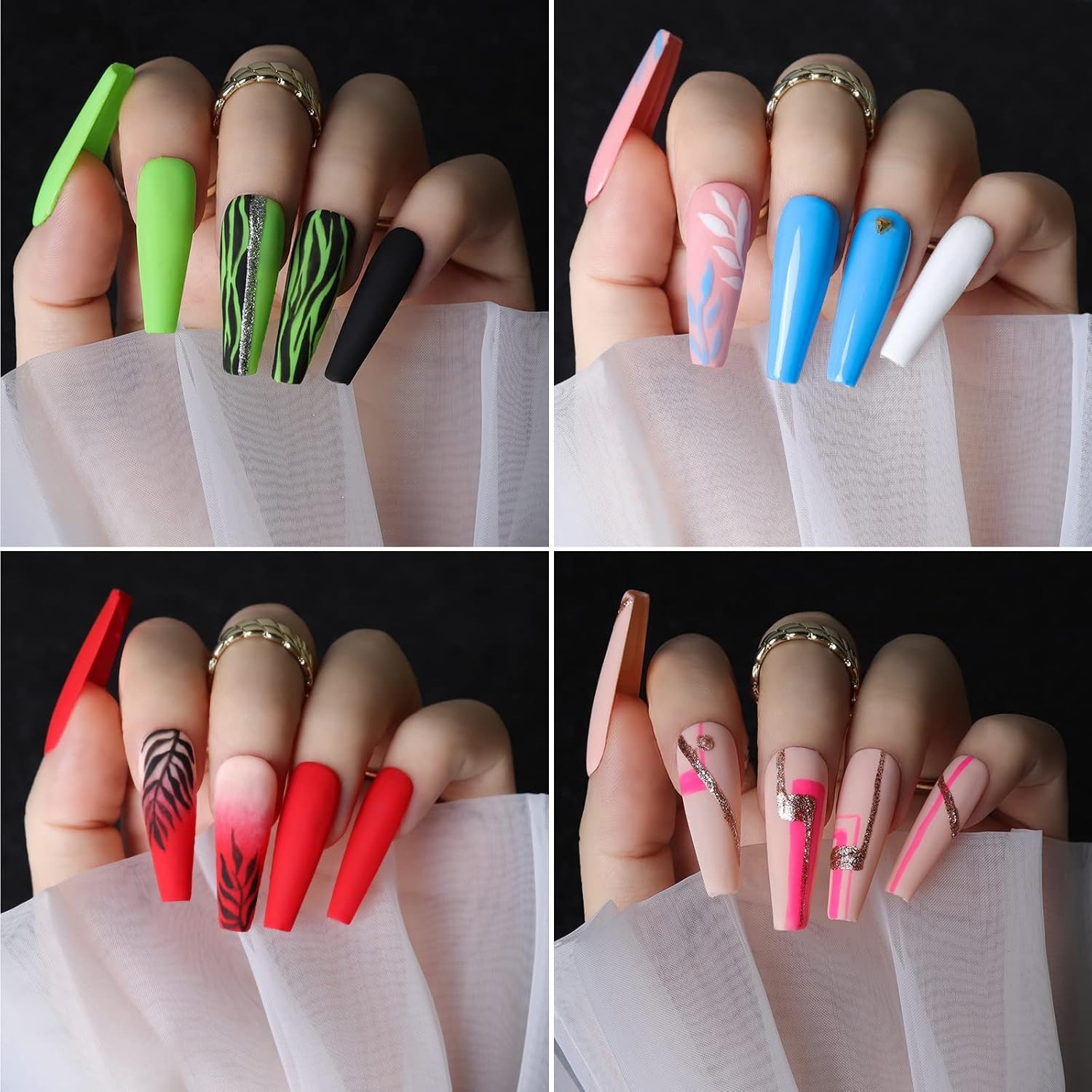 Teenitor Press On Nail Kit: Acrylic Fake Nails, Art Brushes, Decor