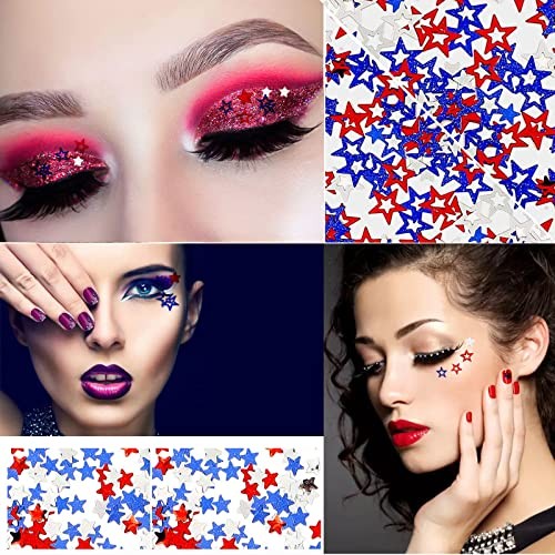 4th of July Star Glitter Independence Day Nail Sequins for Nail Art