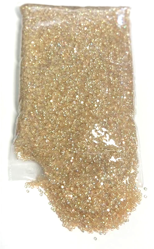 Champagne Iridescent Jelly Resin 3mm Round Flat Back Nail Jewelry Crafting Gems