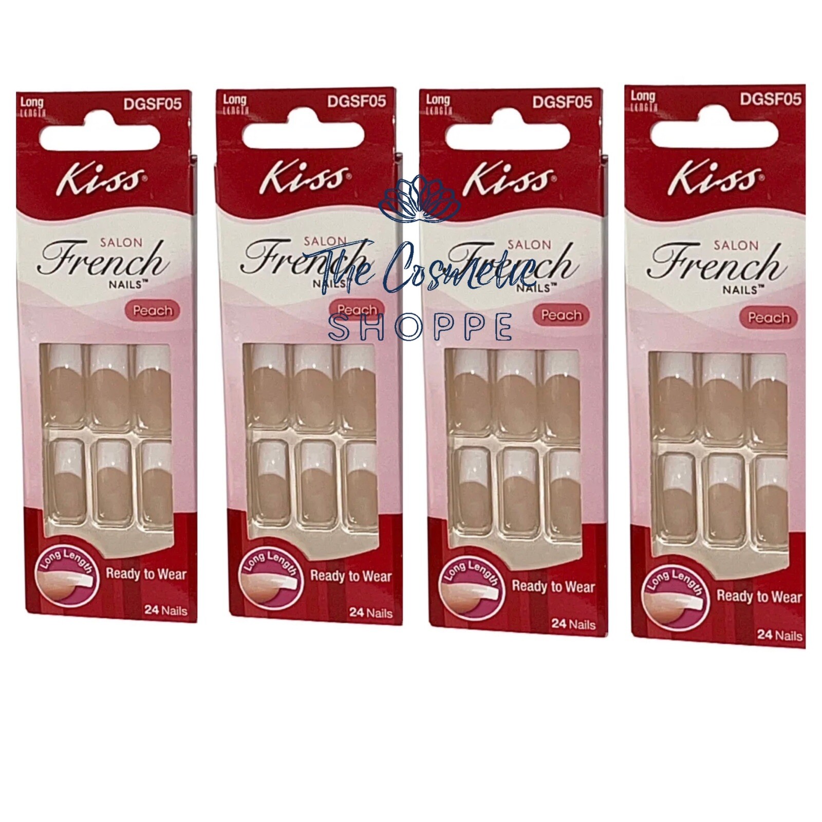 Kiss SALON FRENCH Long Length Nails x 4 New Packs ‼️RARE‼️ 4-pk Deal‼️