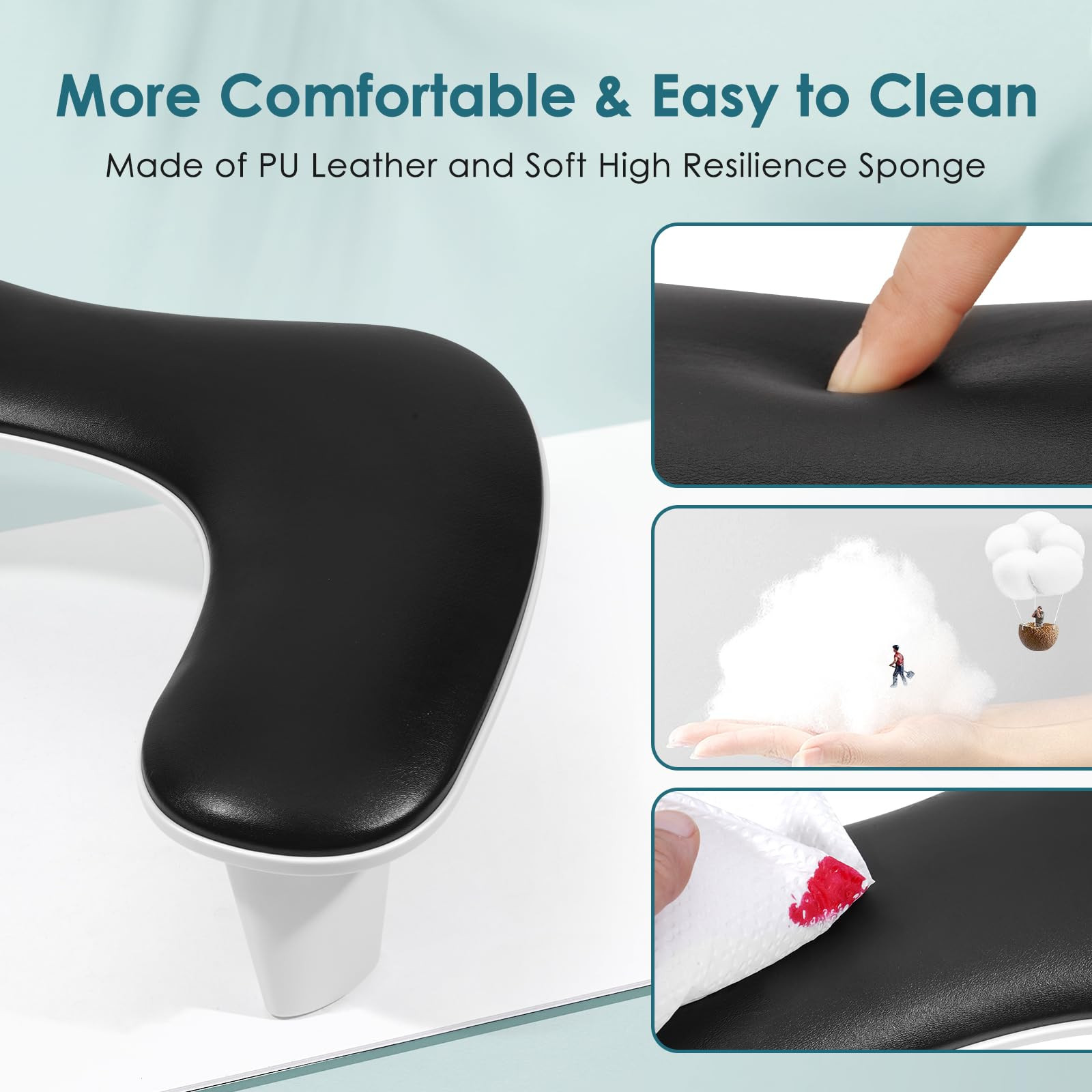 Arm Rest for Nails Tech: U-Shaped Manicure Nail Arm Rest Stand Black Big Arm…