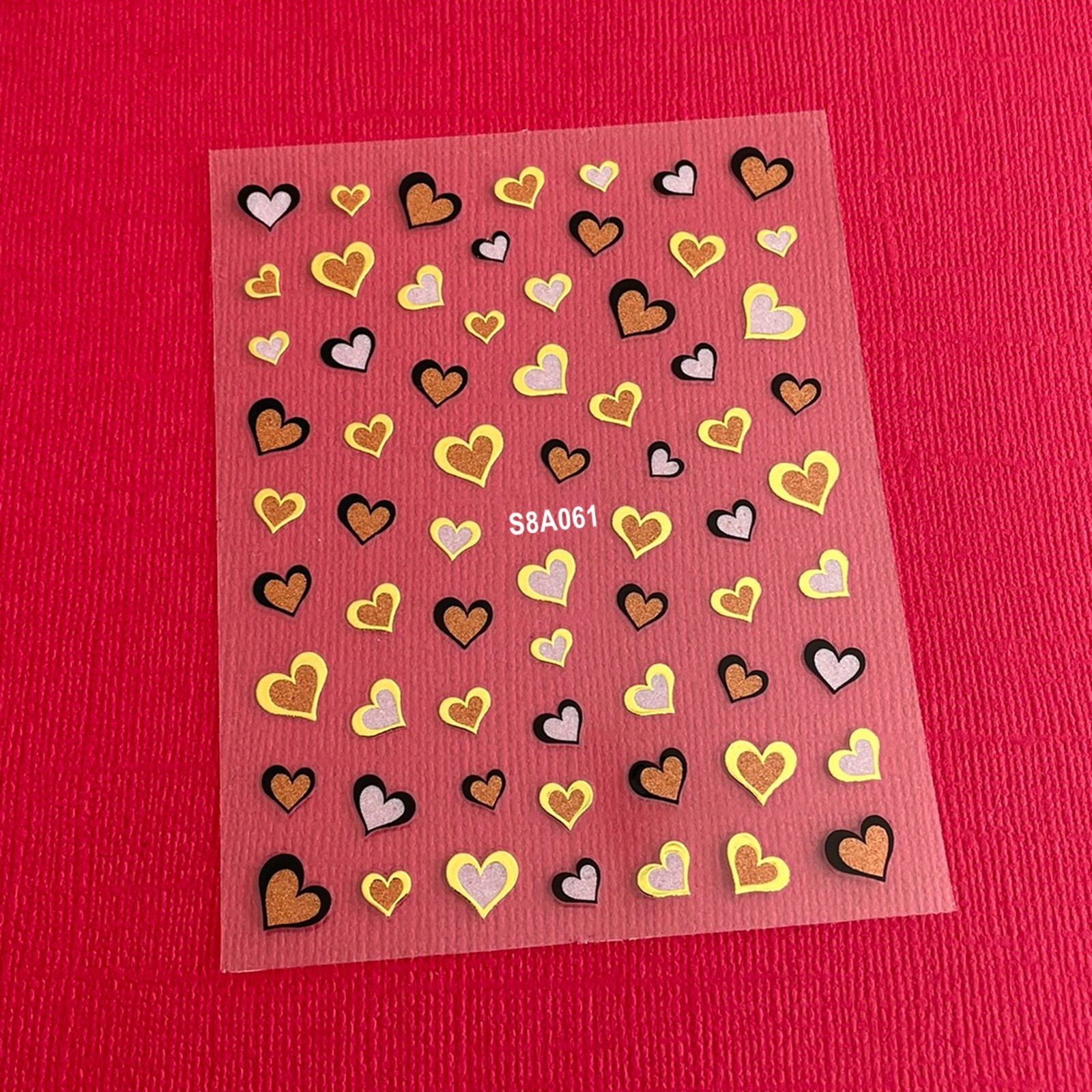 Red Lovely Hearts Valentine’s Day Nail Sticker Feast of Saint Valentine Hearts