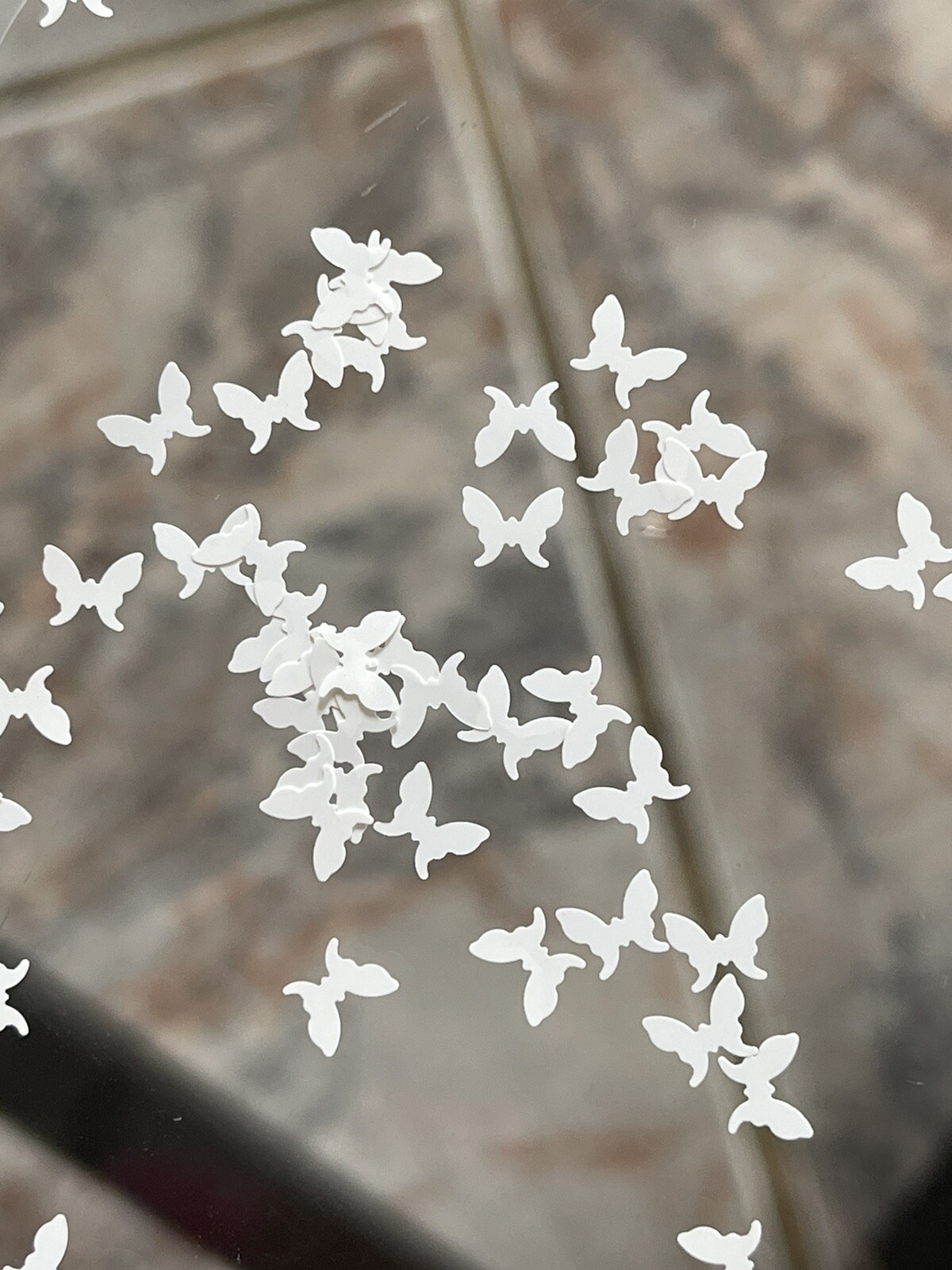 Butterfly 2 White Nail Glitter | 1 TSP | Gel Nail Art & Acrylic