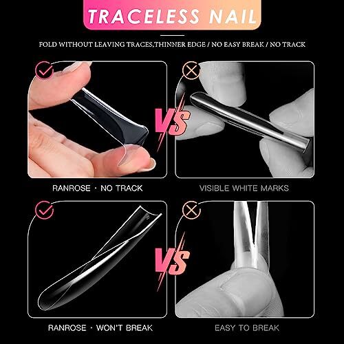 Extra Long Nail Tips,240PCS XXXL Long Square 240PCS Clear 3XL Square Tips