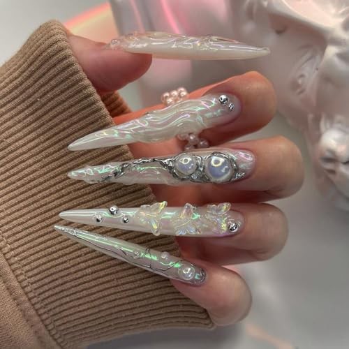 3D Press On Nails XXL Long Press On Nails with 3D Design Geometric 1130