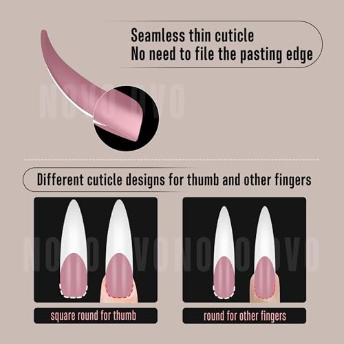 Halloween XXL Curved Stiletto XXL Stiletto Almond Curved Berry Pink French Tip