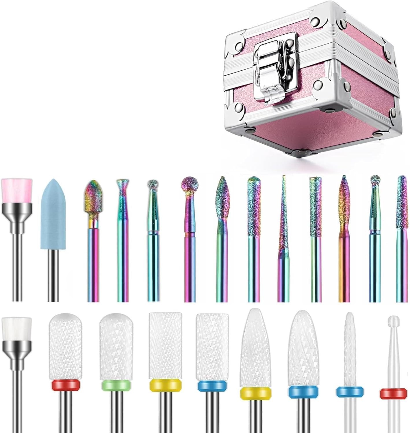 Nail Drill Bits Sets, 3/32 Inch Cuticle Electric Nail File and