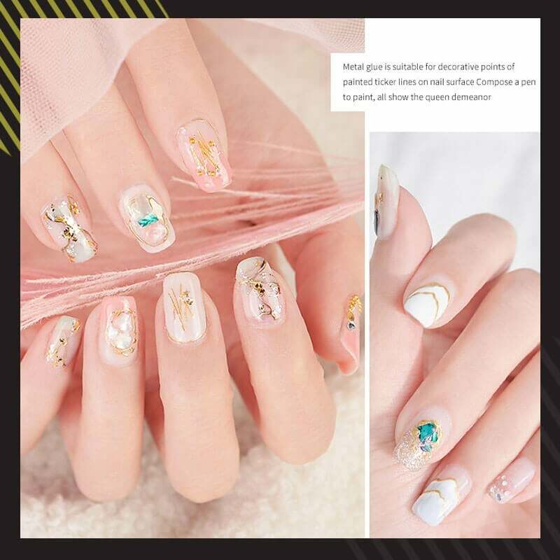 6PCS Mirror Metallic Nail Gel Metal UV LED Draw Painting Stamping Nail
