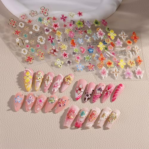 Stickers para Uñas Nail Stickers Self-Adhesive Sticker para Uñas Colorful 3D