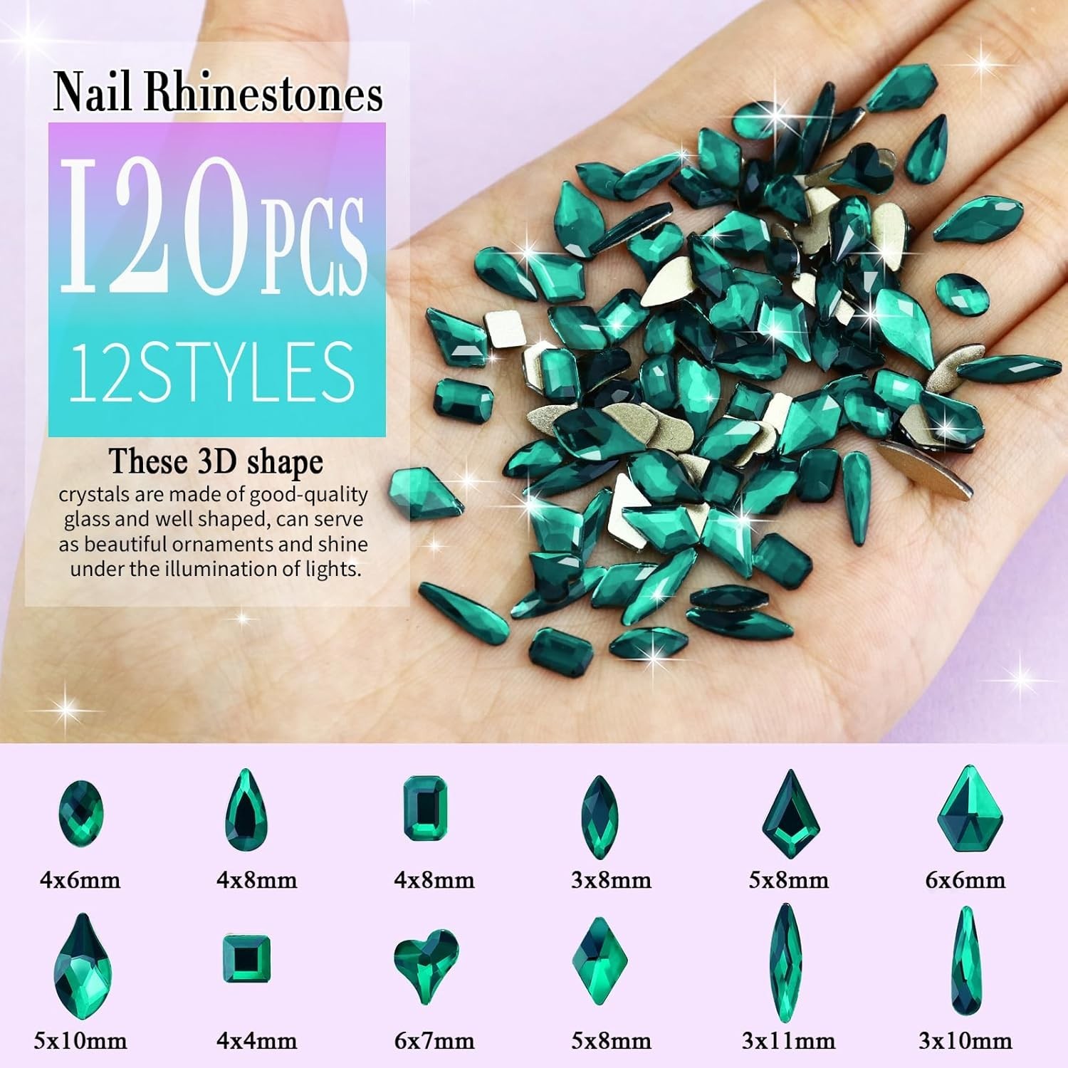 3200PCS Nail Art Rhinestones, Crystal Clear Flatback Rhinestones for Nails, Craf