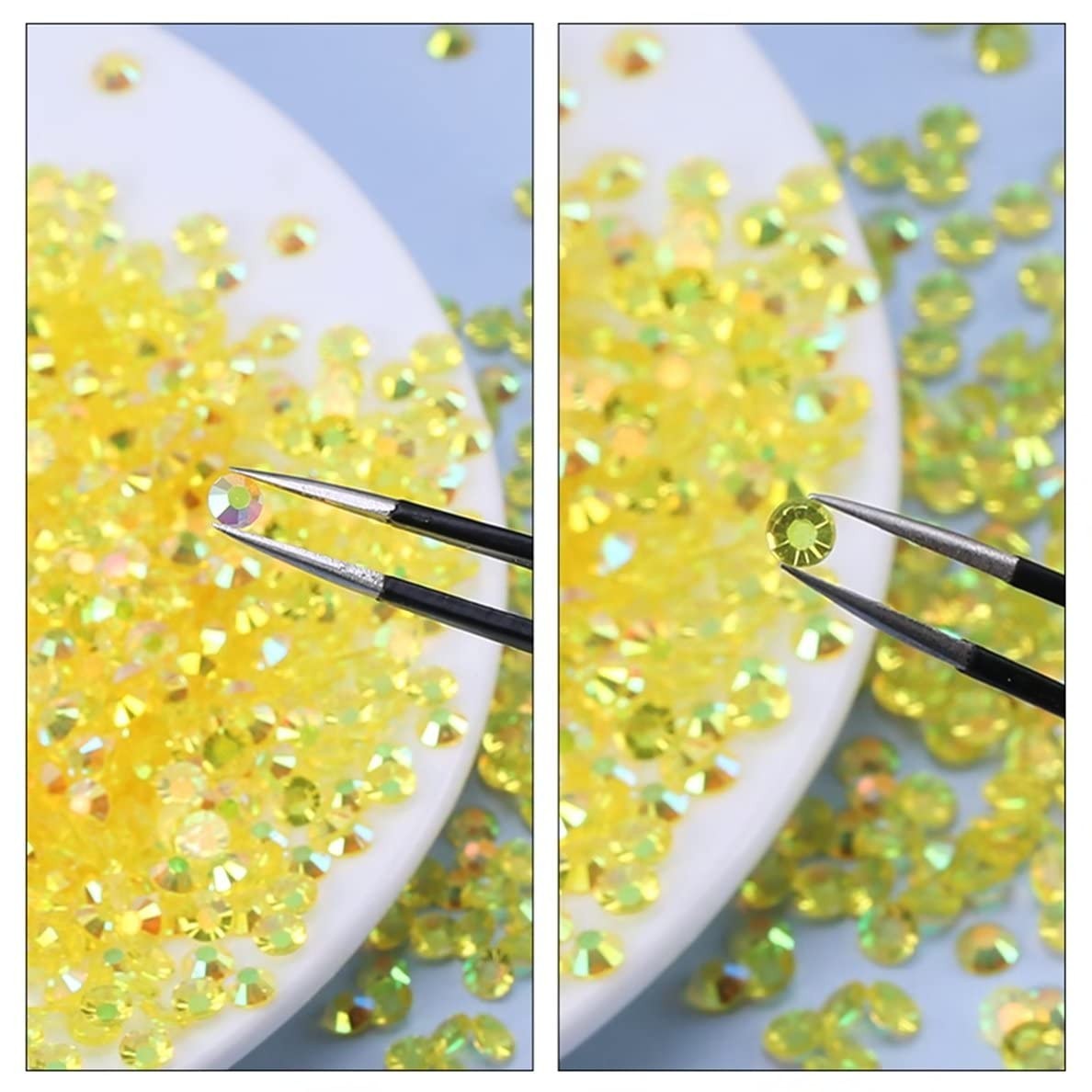4500 Pcs SS12 3mm AB Flatback Rhinestones for Nails Art Crafts Transparent Gl…