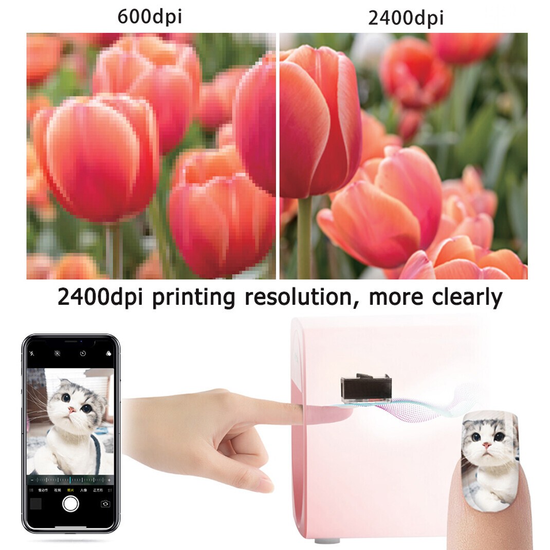 DIY Portable 3D Nail Printer Smart Mobile Art Nail Printer Machine Nail File