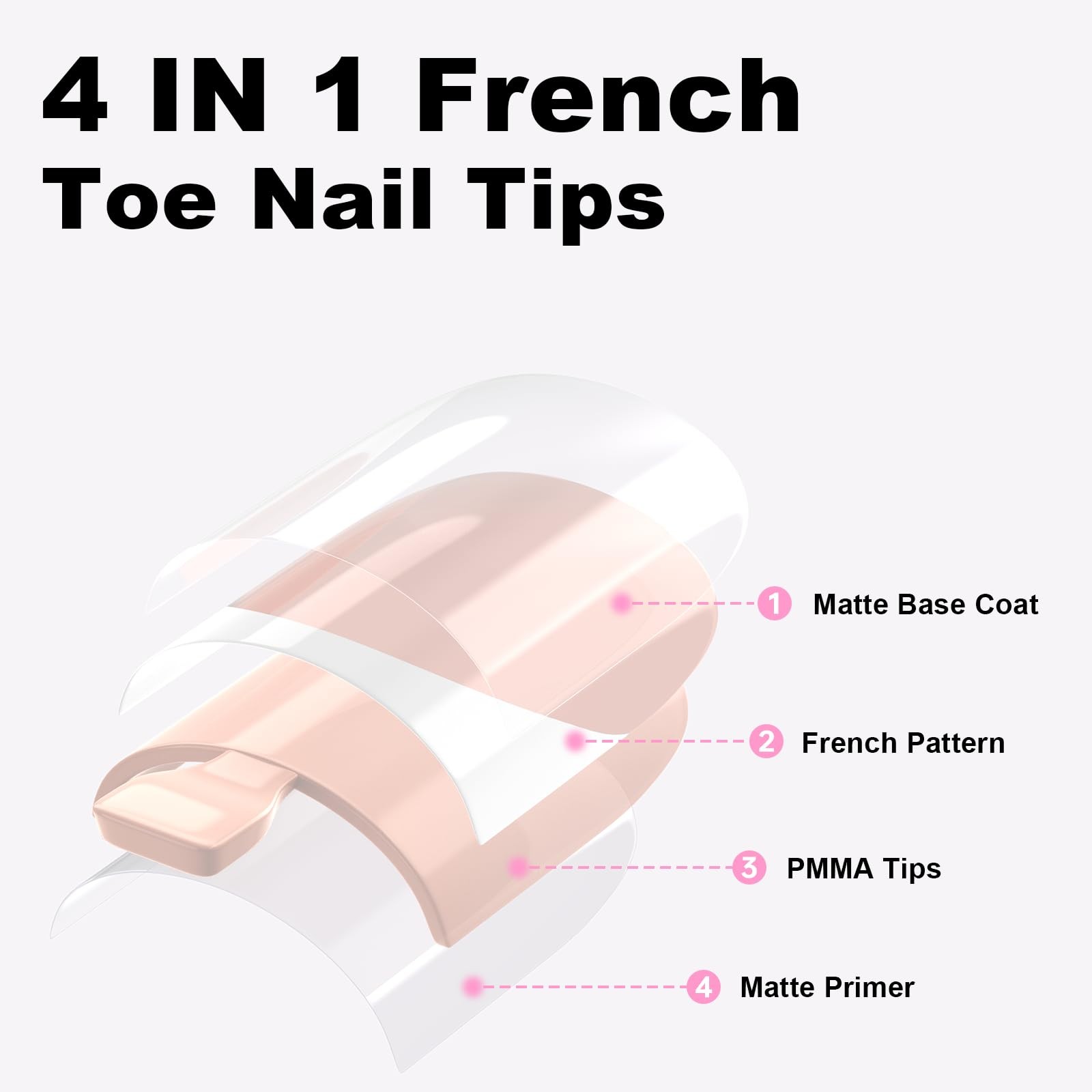 300 Pcs French Tip Toe Nail Tips Press on- Anyos Real Square Nail Tips,Full C…
