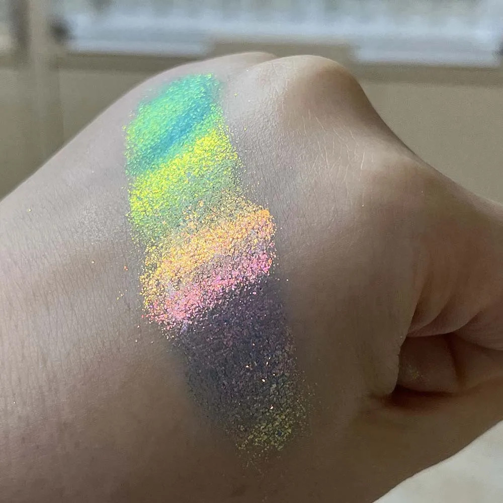1 Box Multichrome Chameleon Nail Powder Glitter Aurora Neon Chrome Pigment Dust