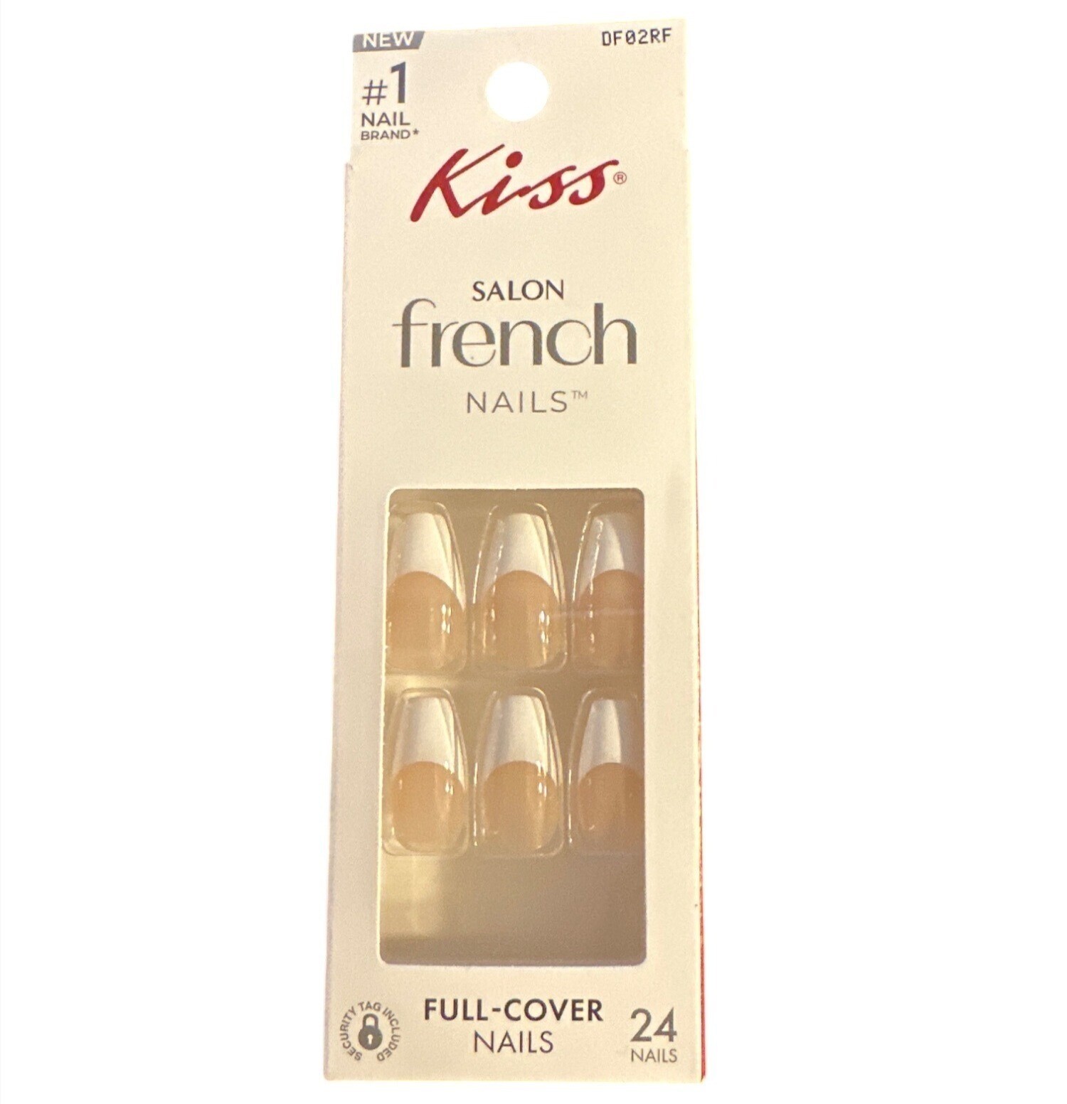 Kiss Salon French Full-Cover Nails 24-Count Long Nude+French White Tip Ballerina